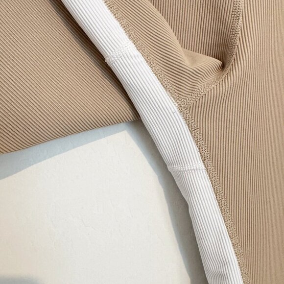 Beach Riot Colorblock Ribbed Athletic Leggings Activewear Gym Workout Neutral XL - Picture 6 of 13